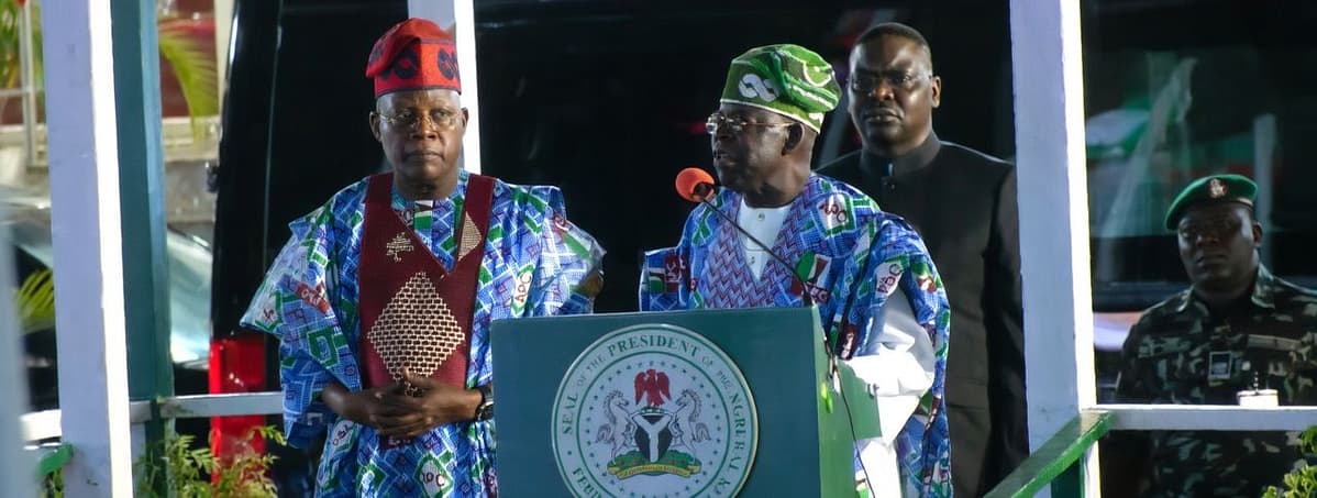 Tinubu speaking at the APC national convention